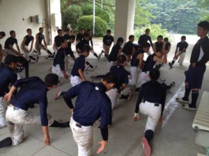 メディカルトレーナーとしてで行ったストレッチ指導の時の写真