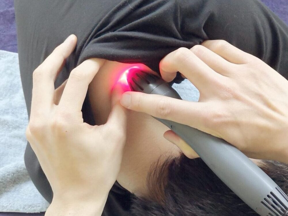 首への光線療法