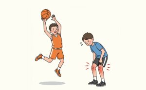 オスグッドで痛めた膝の子供ノイラスト