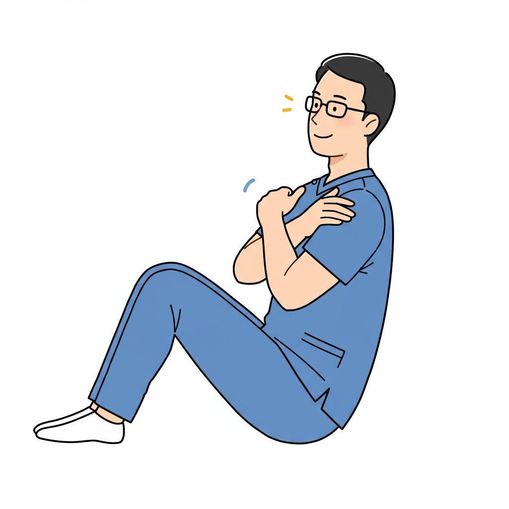 体育座り運動イラスト