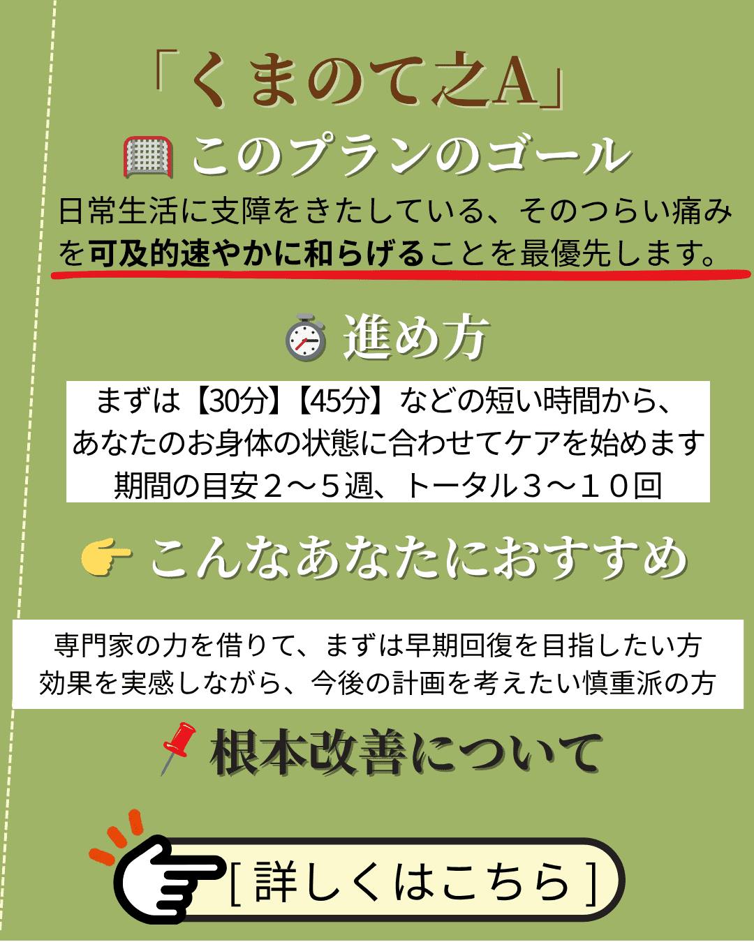 くまのてのＡ短期ケアプランバナー２枚目ゴールや進め方おすすめの方