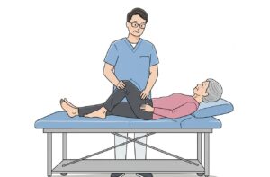 高齢者の膝の状態をチェック