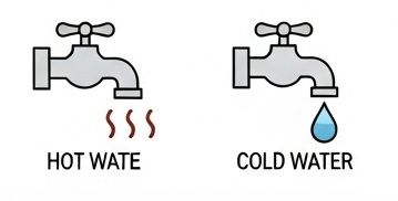 お湯と水のアイコンイメージ