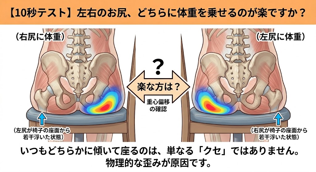 椅子に座った際にどちらのお尻が座りやすいでしょうか。