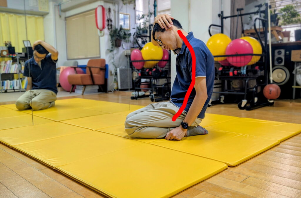 首のストレッチダメな例